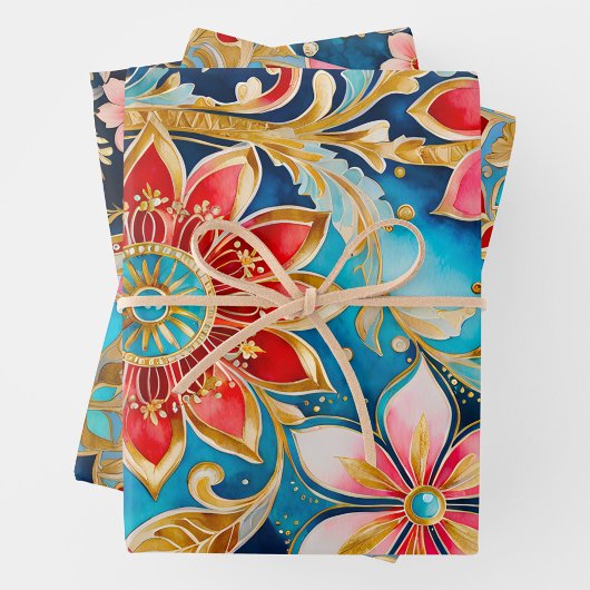 Kleurrijke Byzantijnse kunst inpakken papieren vel