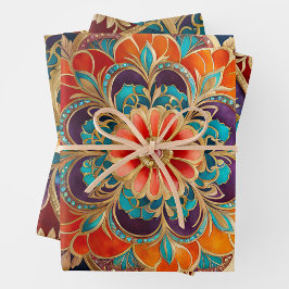 Kleurrijke Byzantijnse kunst inpakken papieren vel