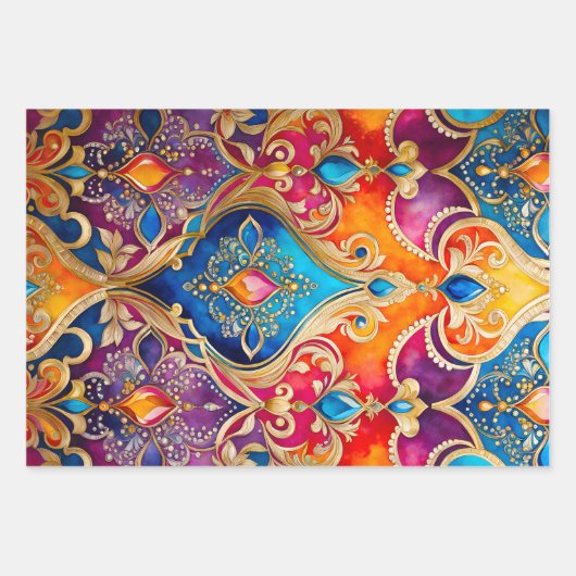 Kleurrijke Byzantijnse kunst inpakken papieren vel (Voorkant 3)