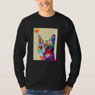 Kleurrijke Ca Colorful Cat Pop Art Style T-shirt