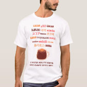 Kleurrijke CACAO smaakt altijd geweldig meertalig T-shirt (Voorkant)