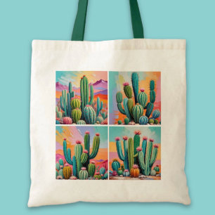 Kleurrijke Cacti Canvas tas