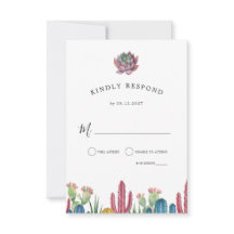 Kleurrijke Cacti | Woestijn Thema RSVP Antwoord