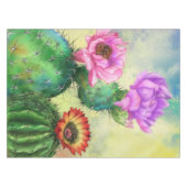 Kleurrijke Cactus Bloemen Tafelkleed (Voorkant (Horizontaal))