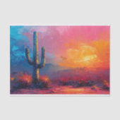 Kleurrijke Cactus Desert Landschap Decoupage Tissuepapier (Voorkant)