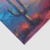 Kleurrijke Cactus Desert Landschap Decoupage Tissuepapier (Detail)