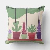 Kleurrijke cactus en succulenten buitenkussen (Voorkant)