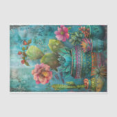 KLEURRIJKE CACTUS EN SUCCULENTEN DECOUPAGE TISSUEPAPIER (Voorkant)