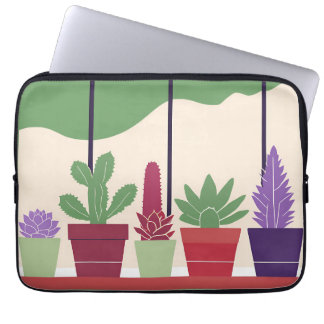 Kleurrijke cactus en vetplanten laptop sleeve