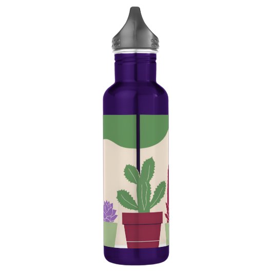 Kleurrijke cactus en vetplanten waterfles  (Links)