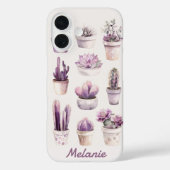Kleurrijke Cactus Floral gepersonaliseerde naam Case-Mate iPhone Case (Achterkant)