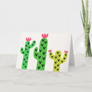 Kleurrijke Cactus Harten Blank Voor Elke Gelegenhe Kaart
