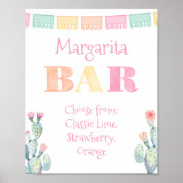 Kleurrijke Cactus Margarita Bar of Taco Bar Party Poster