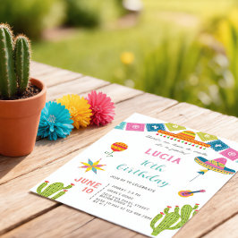 Kleurrijke Cactus Mexicaans Feest Foto Verjaardag Kaart