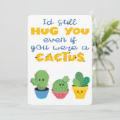 Kleurrijke Cactus moderne leuke Valentijn Kaart (Staand voorkant)