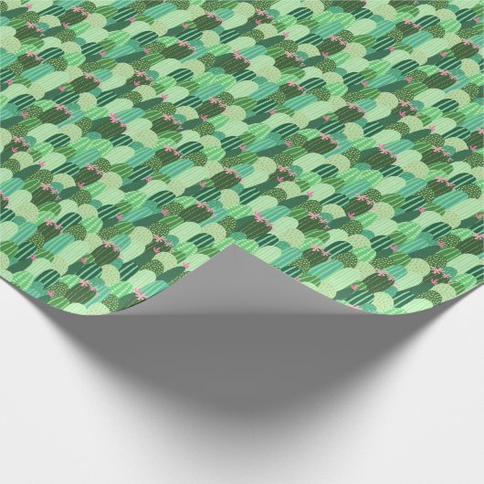 Kleurrijke Cactus Naadloze Patroonillustratie Cadeaupapier (Hoek)