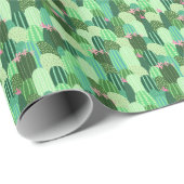 Kleurrijke Cactus Naadloze Patroonillustratie Cadeaupapier (Rol Hoek)