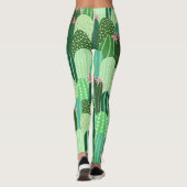 Kleurrijke Cactus Naadloze Patroonillustratie Leggings (Achterkant)