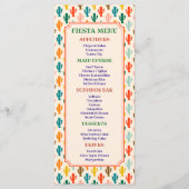 Kleurrijke Cactus Patroon Fiesta Feest Menu Kaart (Voorkant)