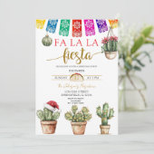 Kleurrijke Cactus Santa Mexican Holiday Fiesta Kaart (Staand voorkant)