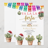 Kleurrijke Cactus Santa Mexican Holiday Fiesta Kaart (Voorkant / Achterkant)