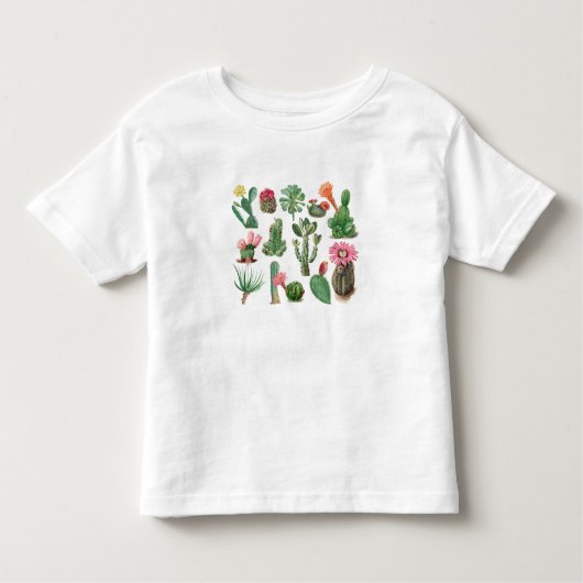 Kleurrijke Cactus & Sappige Bloemen Kinder Shirts (Voorkant)