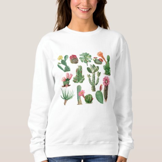 Kleurrijke Cactus & Sappige Bloemen Trui (Voorkant)
