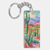 Kleurrijke Cactus Sleutelhanger (Voorkant Links)