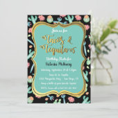 Kleurrijke Cactus Tacos & Tequila Verjaardag Fiest Kaart (Staand voorkant)