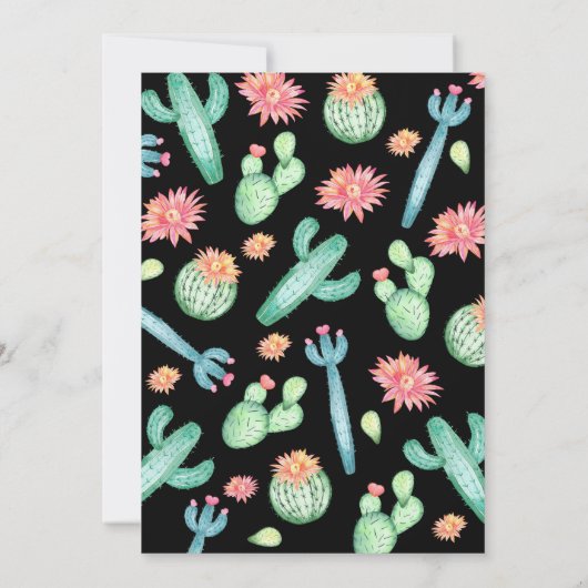 Kleurrijke Cactus Tacos & Tequila Verjaardag Fiest Kaart (Achterkant)