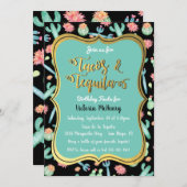 Kleurrijke Cactus Tacos & Tequila Verjaardag Fiest Kaart (Voorkant / Achterkant)