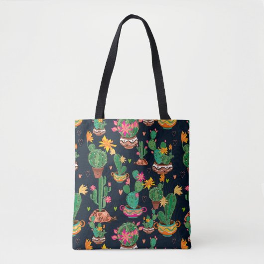 Kleurrijke Cactus Tuin Tas (Voorkant)