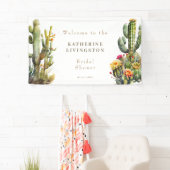 Kleurrijke Cactus Witte Vrijgezellenfeest Banner (Insitu)
