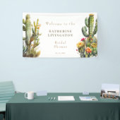 Kleurrijke Cactus Witte Vrijgezellenfeest Banner (Beurs)