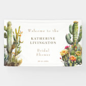 Kleurrijke Cactus Witte Vrijgezellenfeest Banner (Horizontaal)