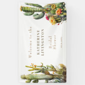 Kleurrijke Cactus Witte Vrijgezellenfeest Banner (Verticaal)