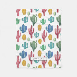 Kleurrijke cactussen | Desert thema gepersonalisee Fleece Deken