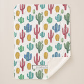 Kleurrijke cactussen | Desert thema gepersonalisee Sherpa Deken (Voorkant)