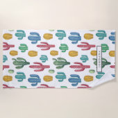 Kleurrijke cactussen | Desert thema gepersonalisee Strandlaken (Voorkant)