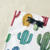Kleurrijke cactussen | Desert thema gepersonalisee Strandlaken (In situ)