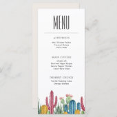 Kleurrijke cactussen | Desert Themamenu Menu (Voorkant / Achterkant)