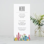 Kleurrijke cactussen | Desert Themamenu Menu (Staand voorkant)