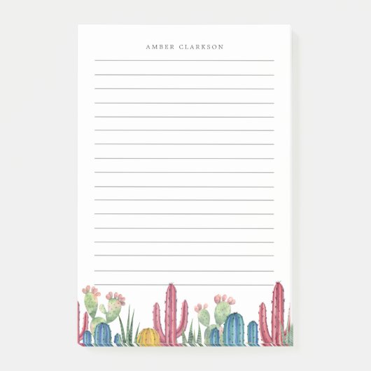 Kleurrijke cactussen | gevoerd post-it® notes (Voorkant)
