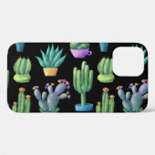 Kleurrijke cactussen: grillig naadloos ontwerp. Case-Mate iPhone case (Achterkant (horizontaal))