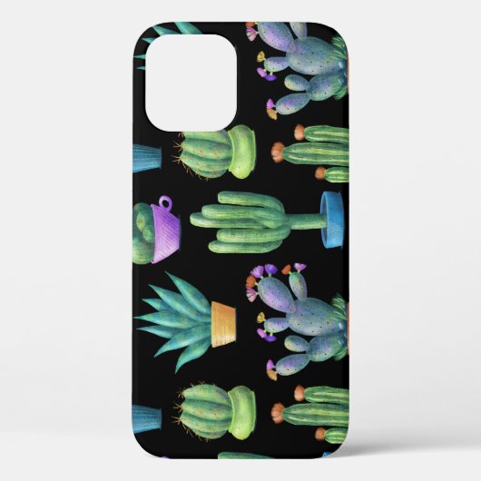Kleurrijke cactussen: grillig naadloos ontwerp. Case-Mate iPhone case (Achterkant)
