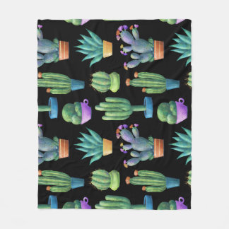 Kleurrijke cactussen: grillig naadloos ontwerp. fleece deken