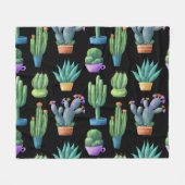Kleurrijke cactussen: grillig naadloos ontwerp. fleece deken (Voorkant (Horizontaal))