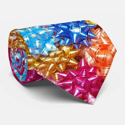 Kleurrijke cadeau boog party cadeau blauw goud roo stropdas (Opgerold)