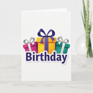 Kleurrijke cadeau dozen verjaardagskaart kaart