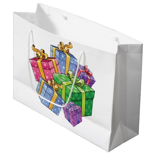 Kleurrijke Cadeaus Groot Cadeauzakje (Voorkant Gekanteld)